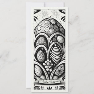 Paas motiv monochroom Cartoon met paaseieren 10756