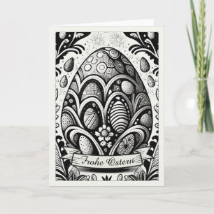 Paas motiv monochroom Cartoon met paaseieren 10756 Kaart