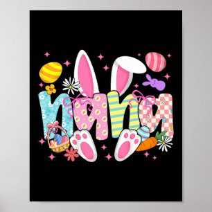 Paas Nana Konijn Oren Coquette Strik Paashaas Poster