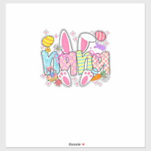 Paas Nana Konijn Oren Coquette Strik Paashaas  Sticker