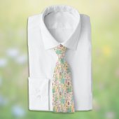 Paas Patchwork Pastel Konijnen Eieren en Gingham Stropdas