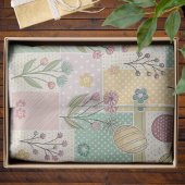 Paas Patchwork Pastel Konijnen Eieren en Gingham Tissuepapier