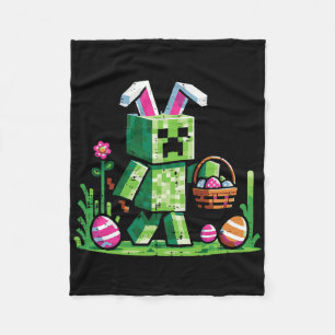 Paas Pixel Gaming Konijn Eieren Jagen Jongens Kind Fleece Deken