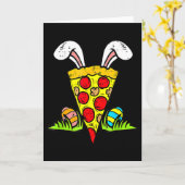 Paas Pizza Snee Bunny Oren Grappig Hapje Eten Foo Kaart (Gele Bloem)