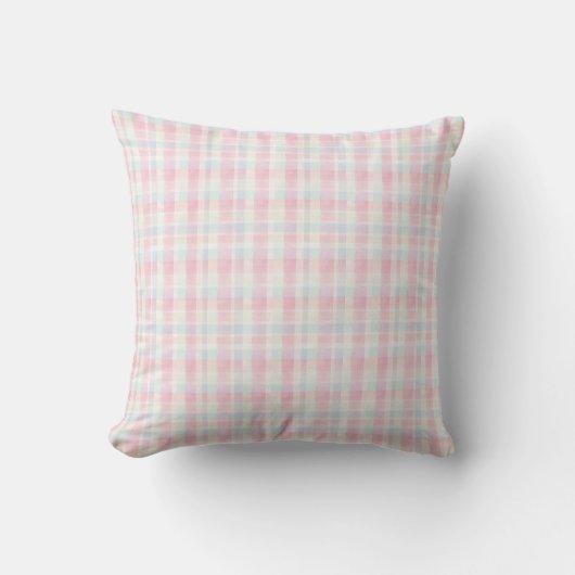 Paas Plaid Stof – Pastel Mooie Kussen (Voorkant)