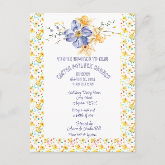 Paas Potluck Brunch Uitnodiging (Voorkant)