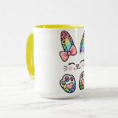 Paas regenboogkonijn mok (Voorkant links)