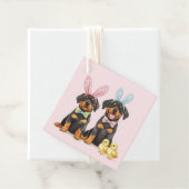 Paas Rottweiler Honden Bunny Ears Bedankjes Labels (In situ)