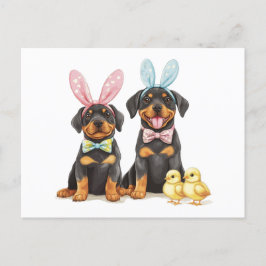 Paas Rottweiler Honden Bunny Ears Feestdagenkaart