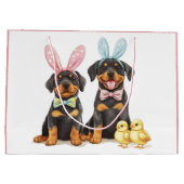 Paas Rottweiler Honden Bunny Ears Groot Cadeauzakje (Achterkant)