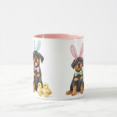 Paas Rottweiler Honden Bunny Ears Mok (Midden)