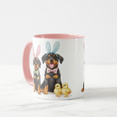 Paas Rottweiler Honden Bunny Ears Mok (Voorkant links)