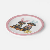Paas Rottweiler Honden Bunny Ears Papieren Bordje (Gekanteld)