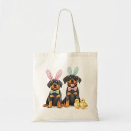 Paas Rottweiler Honden Konijnenoren Tote Bag