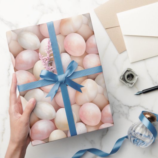 Paas Roze Perzik Eieren   Cadeaupapier (Geschenken)