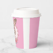 Paas Schattige Bloemen Bunny Luipaard Gift Papieren Bekers (Links)