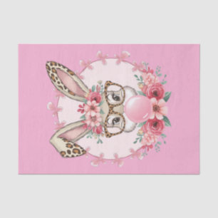 Paas Schattige Bloemen Bunny Luipaard Gift Tissuepapier