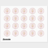 Paas Schattige Bunny Spring Roze Meisje Baby showe Ronde Sticker (Vel)