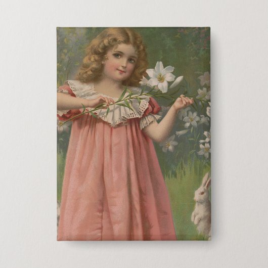 Paas schoonheden, Vintage Illustratie, 1898 Button (Voorkant)