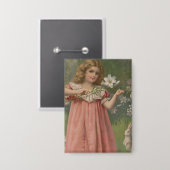 Paas schoonheden, Vintage Illustratie, 1898 Button (Voorkant / Achterkant)