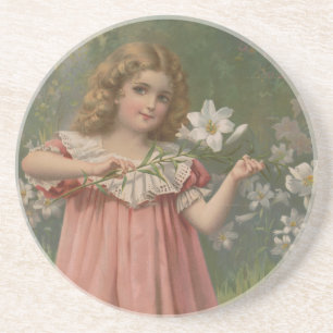 Paas schoonheden, Vintage Illustratie, 1898 Zandsteen Onderzetter