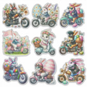Paas Set 1 van Biker Bunnies Sticker (Voorkant)