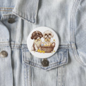 Paas Shih Tzu Honden Ronde Button 7,6 Cm (In situ)