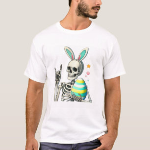 Paas Skelet Konijn Rots Hand Rocker Jongens Kinder T-shirt