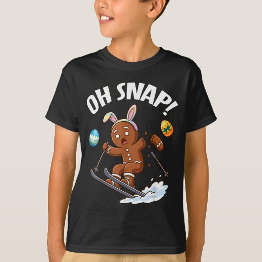 Paas Skiën Kabouter Oh nee Gebroken Arm P T-shirt (Voorkant)