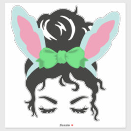 Paas Slordige Knot Sticker – Konijnenoor Haar Knot