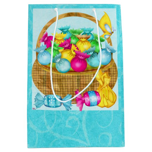 Paas Snoep Folk Art MEDIUM TAS ONLY Medium Cadeauzakje (Voorkant)