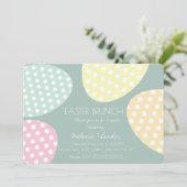 Paas Stippen Eieren Diner Brunch Familie Pastel Kaart (Staand voorkant)