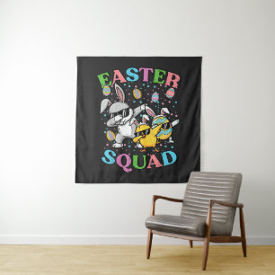 Paas Team Konijn Ei Kuiken Dab Crew Match Wandkleed