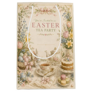 Paas Thee Partij, Vintage Bloemencel Celebratie Medium Cadeauzakje