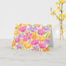 Paas tulpen in overvloed Felicitatiefkaart voor ee