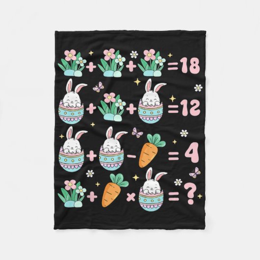 Paas Wiskunde Leraar Bunny Fractions Funny Rabbit Fleece Deken (Voorkant)