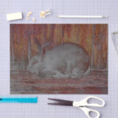 Paas Witte Konijn Bruine Houtnerf Kunst Tissuepapier (Craft)