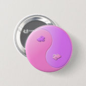 Paas Yin Yang Konijnen Ronde Button 5,7 Cm (Voorkant /achterkant)