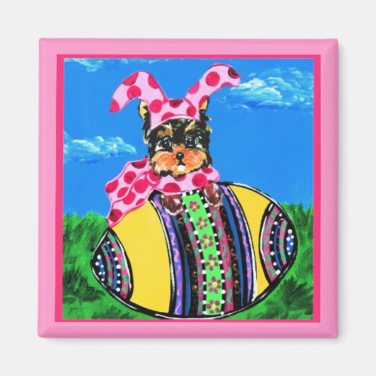 Paas Yorkie Poo Magneet (Voorkant)