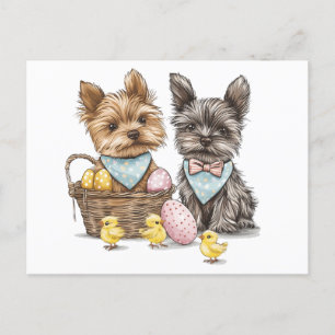 Paas Yorkshire Terrier honden Feestdagenkaart