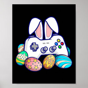 Paas Zondag Gamepad Eieren Jagen Video Gamer Jonge Poster