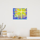 Paasabstracte verrijzeniskruis poster (Keuken)