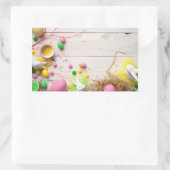 Paasachtergrond met Paaseieren Rechthoekige Sticker (Tas)