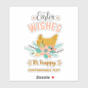 Paasarrangement bloemen en paaskip sticker