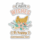 Paasarrangement bloemen en paaskip sticker (Voorkant)