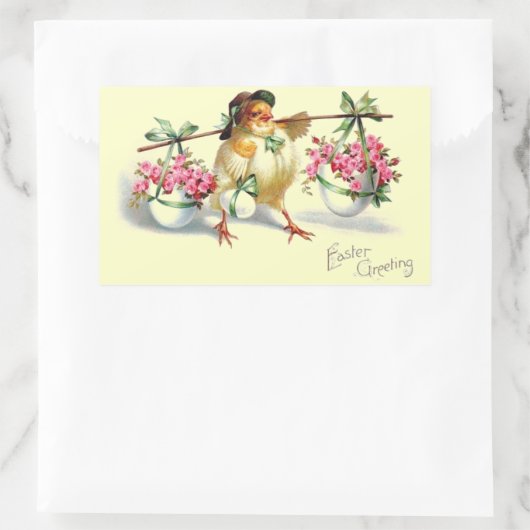  paasbakken en eieren rechthoekige sticker (Tas)