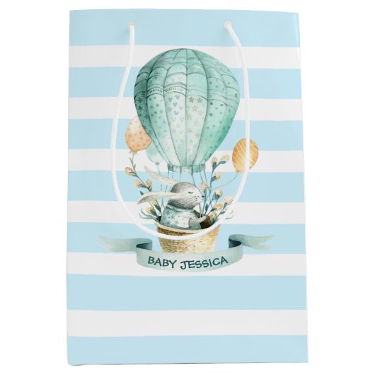 Paasballon en lentbloemen voor warme lucht medium cadeauzakje (Voorkant)