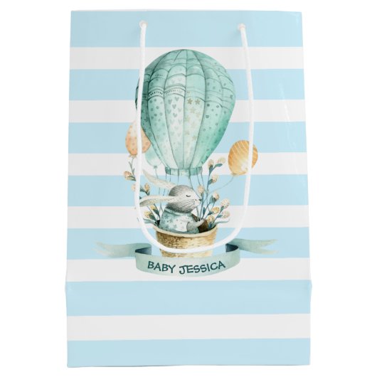 Paasballon en lentbloemen voor warme lucht medium cadeauzakje (Achterkant)