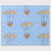 Paasballonmand met kleurrijke eieren cadeaupapier (Vlak)