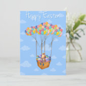 Paasballonmand met kleurrijke eieren kaart (Staand voorkant)